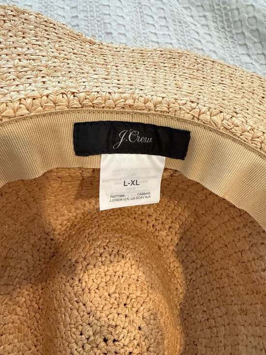 J.Crew Wide-Brim Packable Straw Hat in 100% Raffia with Grosgrain Band main image 4